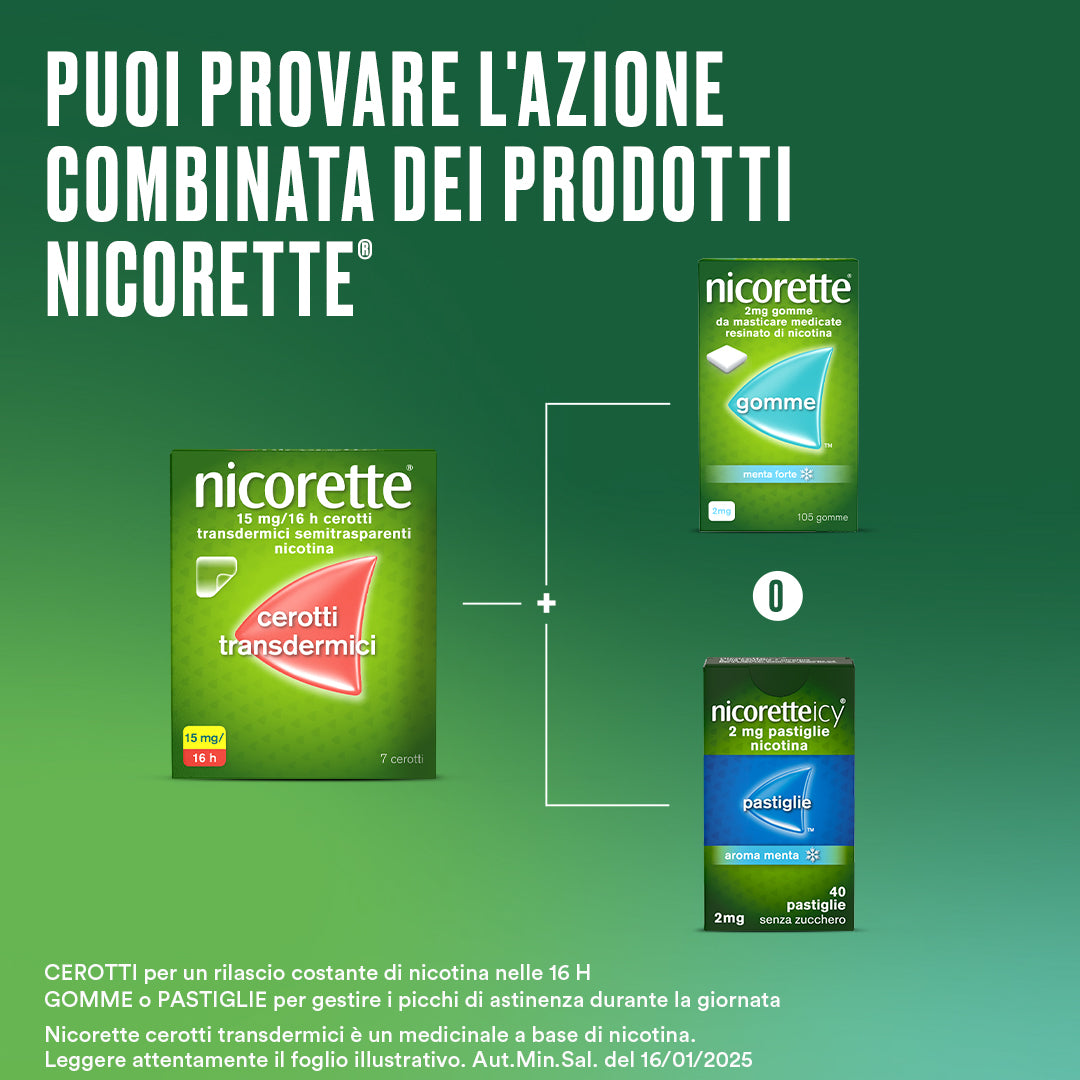 Nicorette Cerotti Transdermici 15 mg/16 h Nicotina 7 Cerotti