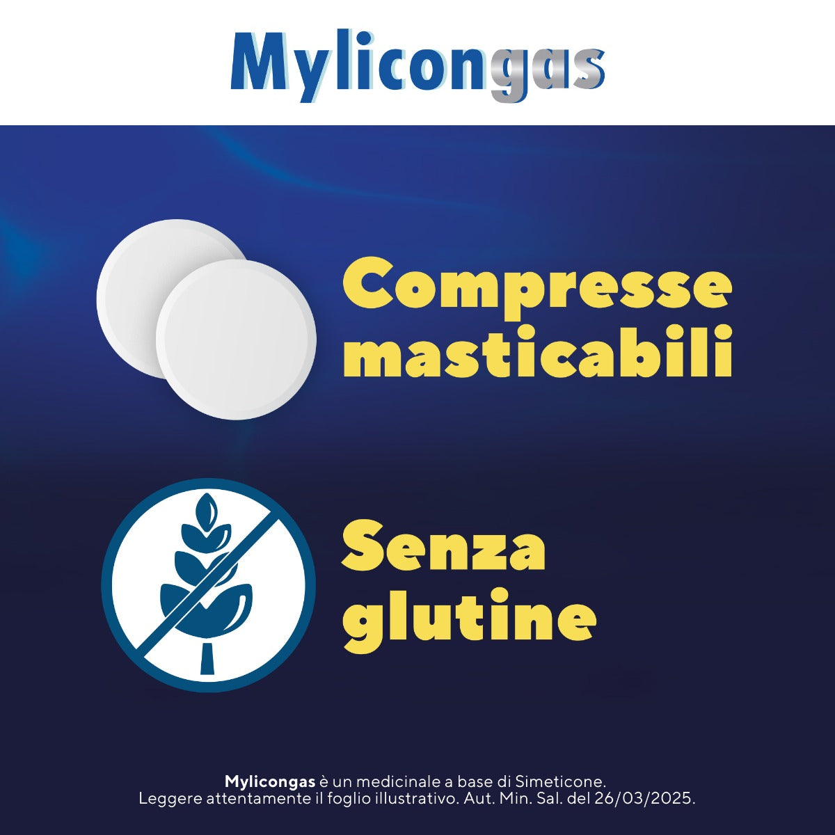 Mylicongas 40 mg Simeticone Meteorismo 50 Compresse Masticabili