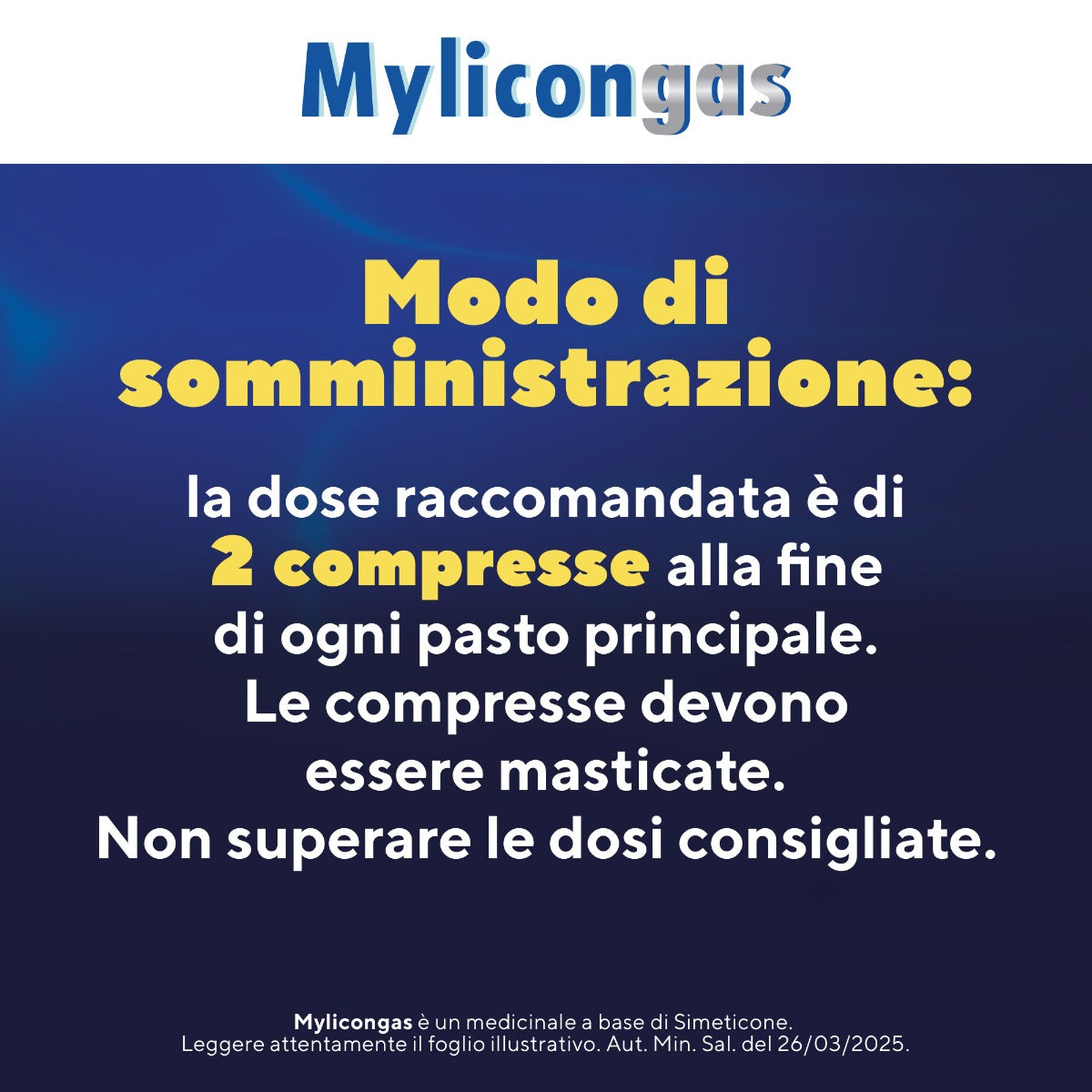Mylicongas 40 mg Simeticone Meteorismo 50 Compresse Masticabili