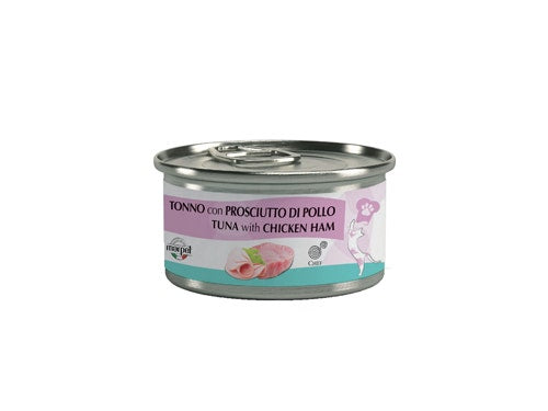 Marpet Chef Tonno Con Prosciutto Di Pollo Cibo Umido Per Gatti Adulti Lattina 80g