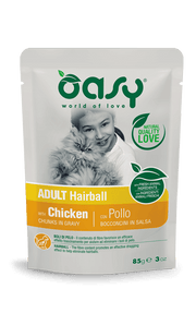 Oasy Wet Hairball Bocconcini Di Pollo Per Cani Adulti Busta 85g