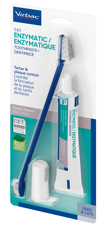 Virbac Kit Dentifricio Enzimatico + Spazzolino Per Cane/Gatto 1 Kit