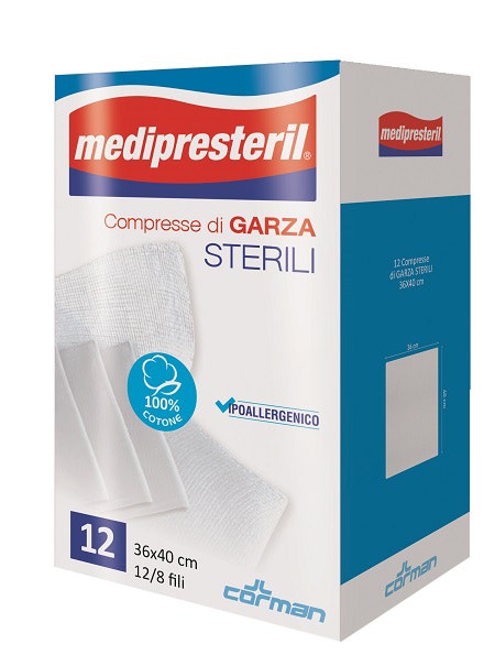 Medipresteril Garza Compressa 12/8 Fu 36X40cm 12 Pezzi