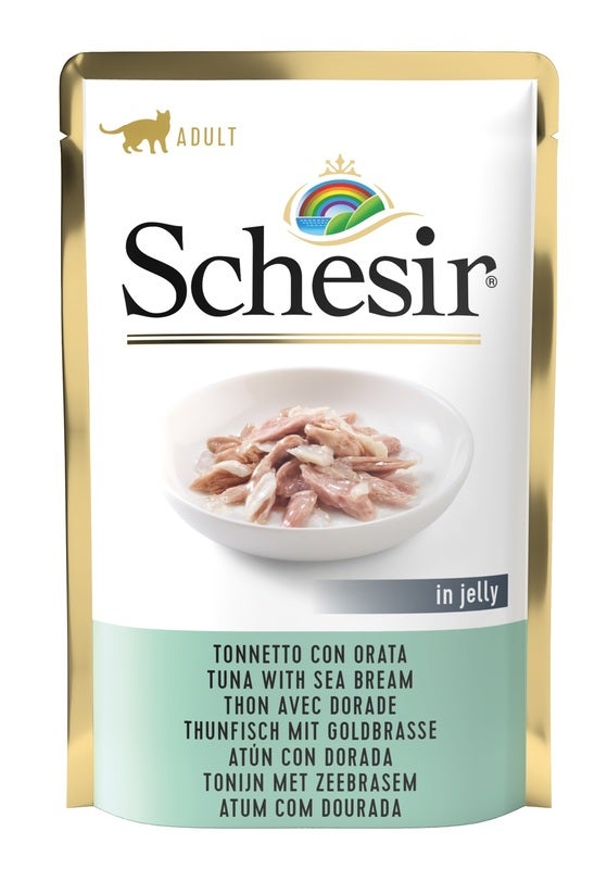 Schesir Tonnetto Con Orata In Jelly Cibo Umido Gatti Adulti Bustina 85g