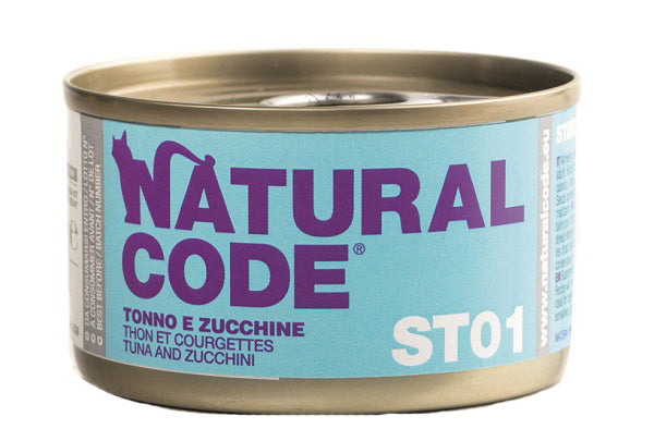 Natural Code Steril 01 Tonno e Zucchine Umido Gatto Lattina 85 g
