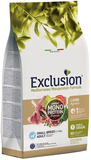 Dorado Exclusion Mediterraneo Monoprotein Noble Grain Adult Small Breed Con Agnello Cibo Secco Per Cani 500g