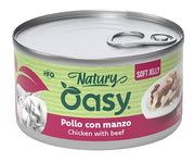 Oasy Wet Cat Natury Soft Jelly Pollo con Manzo Lattina 85 g