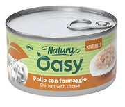 Oasy Wet Cat Natury Soft Jelly Pollo con Formaggio Lattina 85 g