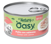 Oasy Wet Cat Natury Soft Jelly Pollo con Salmone Lattina 150 g