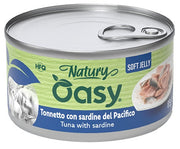Oasy Wet Cat Natury Soft Jelly Tonnetto con Sardine Lattina 150 g