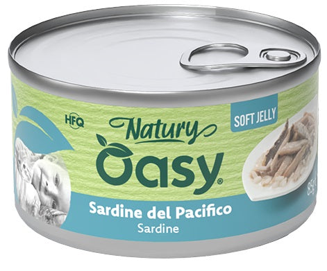 Oasy Wet Cat Natury Soft Jelly Sardine Lattina 150 g