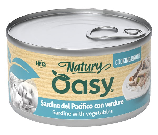 Oasy Wet Cat Natury Cooking Broth Sardine con Verdure Lattina 85 g