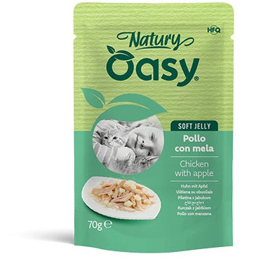 Oasy Wet Cat Natury Soft Jelly Pollo con Mela Busta 70 g