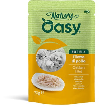 Oasy Wet Cat Natury Soft Jelly Filetto di Pollo Busta 70 g