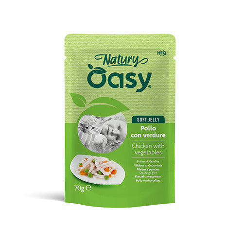 Oasy Wet Cat Natury Soft Jelly Pollo con Verdure Busta 70 g