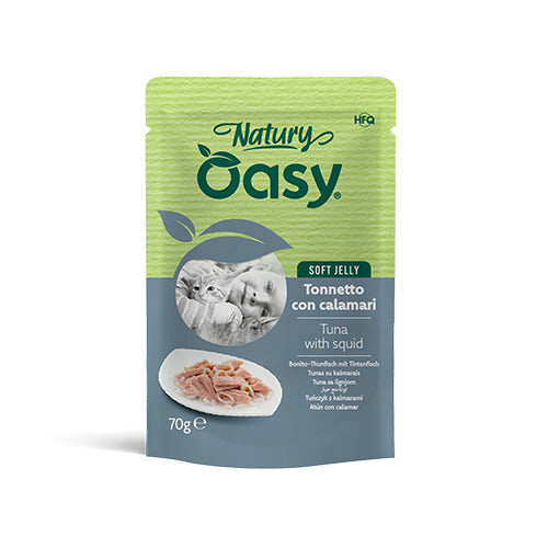 Oasy Wet Cat Natury Soft Jelly Tonnetto con Calamari Busta 70 g