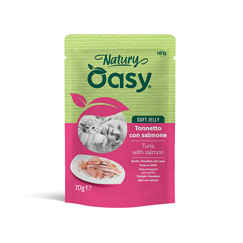 Oasy Wet Cat Natury Soft Jelly Tonnetto con Salmone Busta 70 g