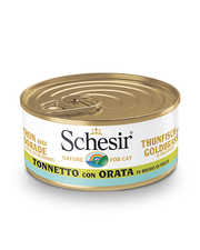 Schesir Tonnetto Con Orata In Brodo Di Pesce Lattina Cibo Umido Gatto Adulto 70g
