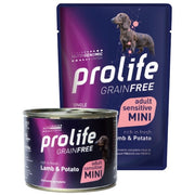 Prolife Grain Free Agnello Fresco Con Patate Cibo Umido Per Cani Adulti Taglia Mini Bustina 100g
