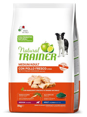 Natural Trainer Crocchette Pollo E Riso Per Cani Adulti Taglia Media Sacco 3Kg