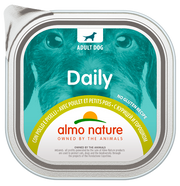 Almo Nature Daily Menù Cibo Umido Pollo/Piselli Per Cani Adulti Vaschetta 100g