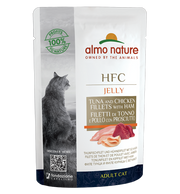 Almo Nature HFC Jelly Cibo Umido Filetto Di Tonno E Pollo Con Prosciutto Gatti Adulti Bustina 55g