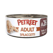 Petreet Adult Sfilaccetti Di Pollo Con Fegatini Per Gatti Lattina 70g