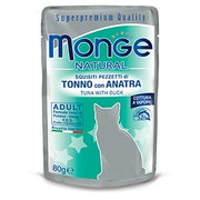 Monge Natural Superpremium Cotti a Vapore Con Tonno E Anatra Cibo Umido Per Gatti 80g