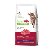Natural Trainer Crocchette Con Manzo Per Gatti Adulti Sacco 1,5kg