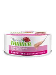 Natural Trainer Baby Kitten Pappa Al Tacchino Per Gatti Cuccioli Lattina 80g