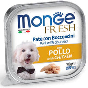 Monge Fresh Paté Bocconcini Con Pollo Cibo Umido Per Cani Adulti 100g