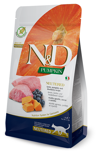 Farmina N&D Pumpkin Neutered Agnello E Zucca Gatti Adulti Sterilizzati Sacco 300g