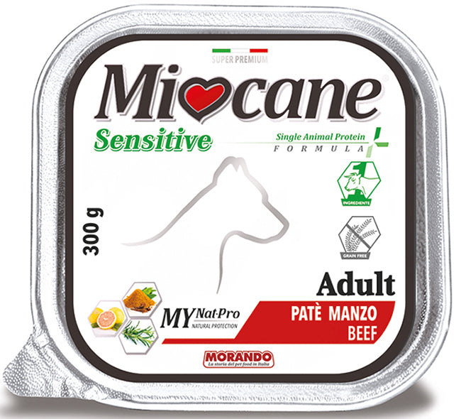 Miocane Sensitive Protein Adult Paté al Manzo per Cani Adulti 300 g