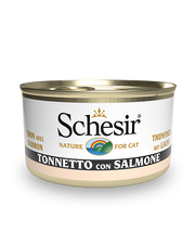 Schesir Tonnetto Con Salmone Cibo Umido Gatti Adulti Lattina 85g