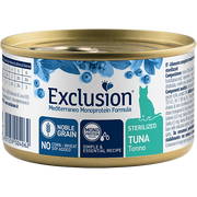 Exclusion Mediterraneo Monoprotein Noble Grain Cibo Umido Tonno Per Gatti Sterilizzati 85g