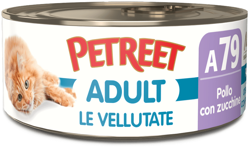 Petreet Vellutate Pollo Con Zucchine Cibo Umido Gatto Adulto Barattolo 70g