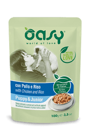 Oasy Straccetti In Salsa Con Pollo E Riso Per Cuccioli Bustina 100g