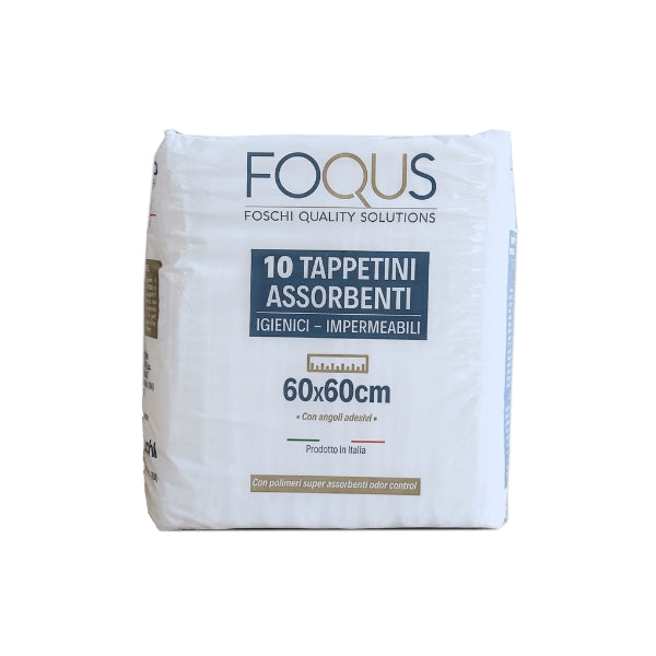 Foqus Tappetini Assorbenti 60x60cm Con Adesivi 10 Pezzi