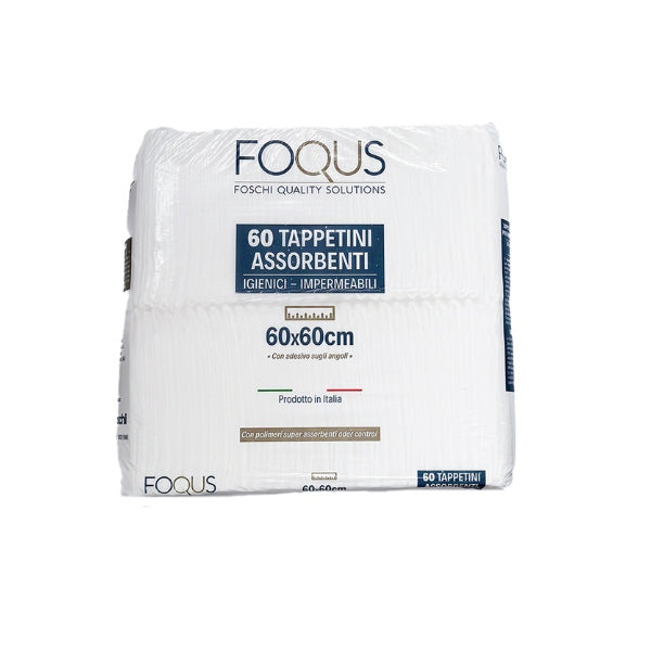 Foqus Tappetini Assorbenti 60x60cm Con Adesivi 60 Pezzi