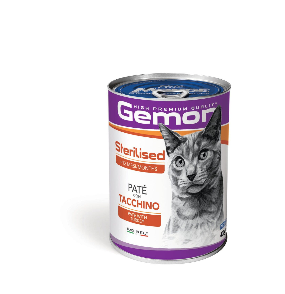 Gemon Paté Con Tacchino Cibo Umido Gatti Sterilizzati Barattolo 400 g