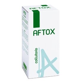 Aftox collutorio flacone bianco, con tappo e misurino dispositivo medico indicato in tutte le lesioni del cavo orale e nei processi infiammatori correlati 100 ml 1 pezzo