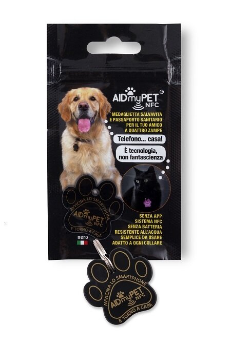 Aidmypet medaglietta salvavita nera