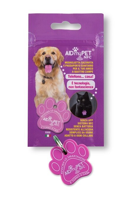 Aidmypet medaglietta salvavita rosa