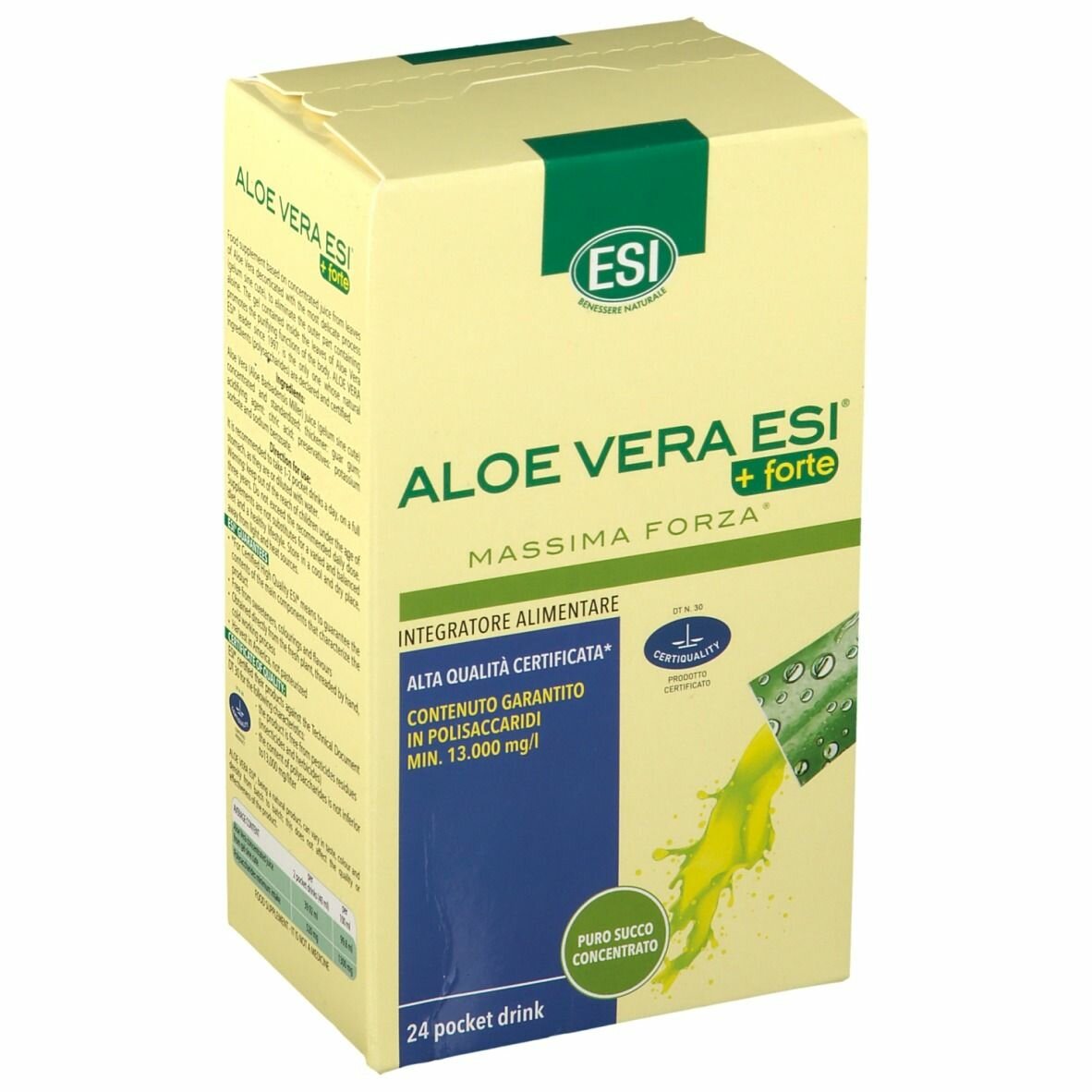 Aloe vera succo + forte 24 pocket drink