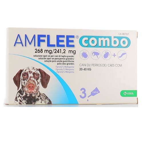 Amflee combo spot-on 3 pipette 2,68 ml cani da 20 a 40 kg