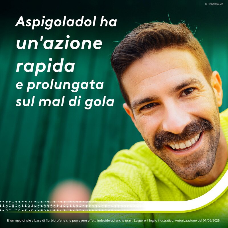 Aspi Gola Dol Antinfiammatorio Mal di Gola 16 Caramelle Arancia S/z