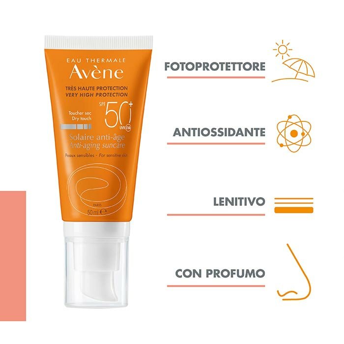 Avène Trattamento Solare Antietà SPF 50+ Protezione Viso 50 ml