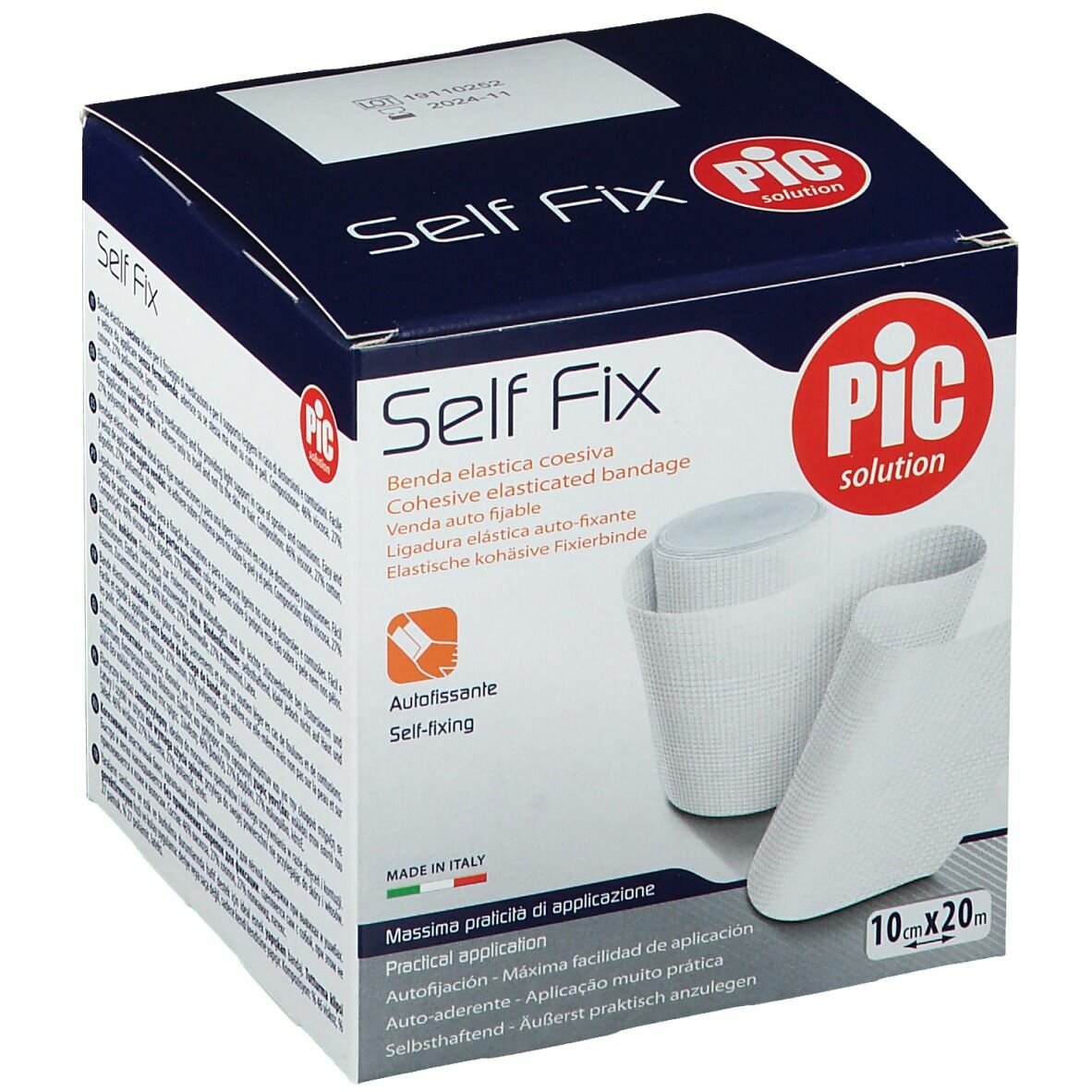 Benda elastica autoadesiva pic self fix 10x20cm fustella