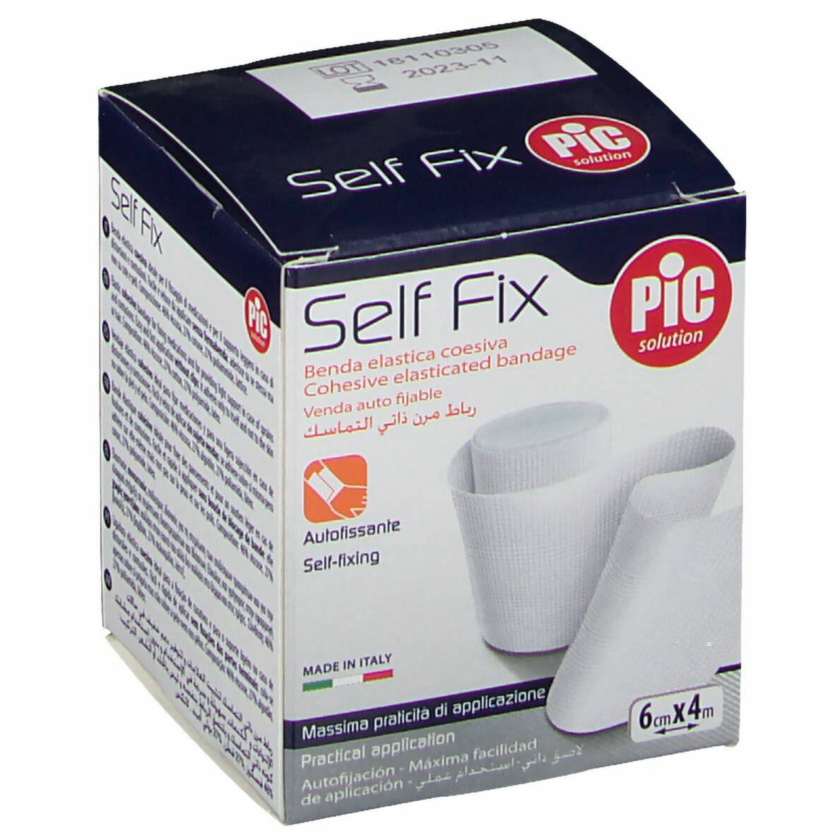 Benda elastica autoadesiva pic self fix 6x400 cm fustella