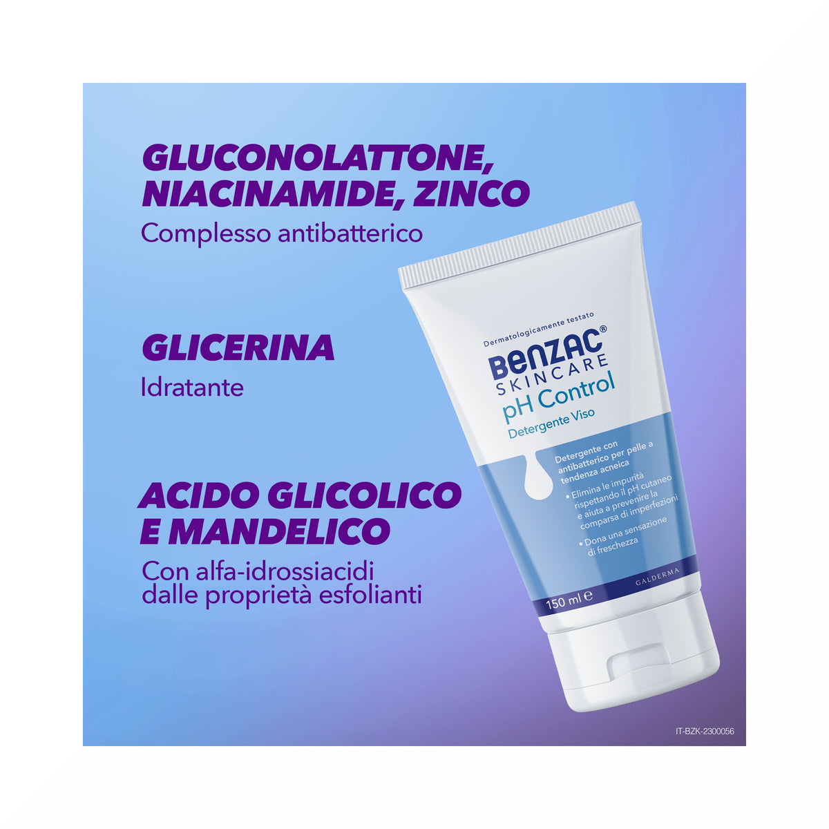 Benzac Skincare pH Control Detergente Viso Pelle Acneica 150 ml